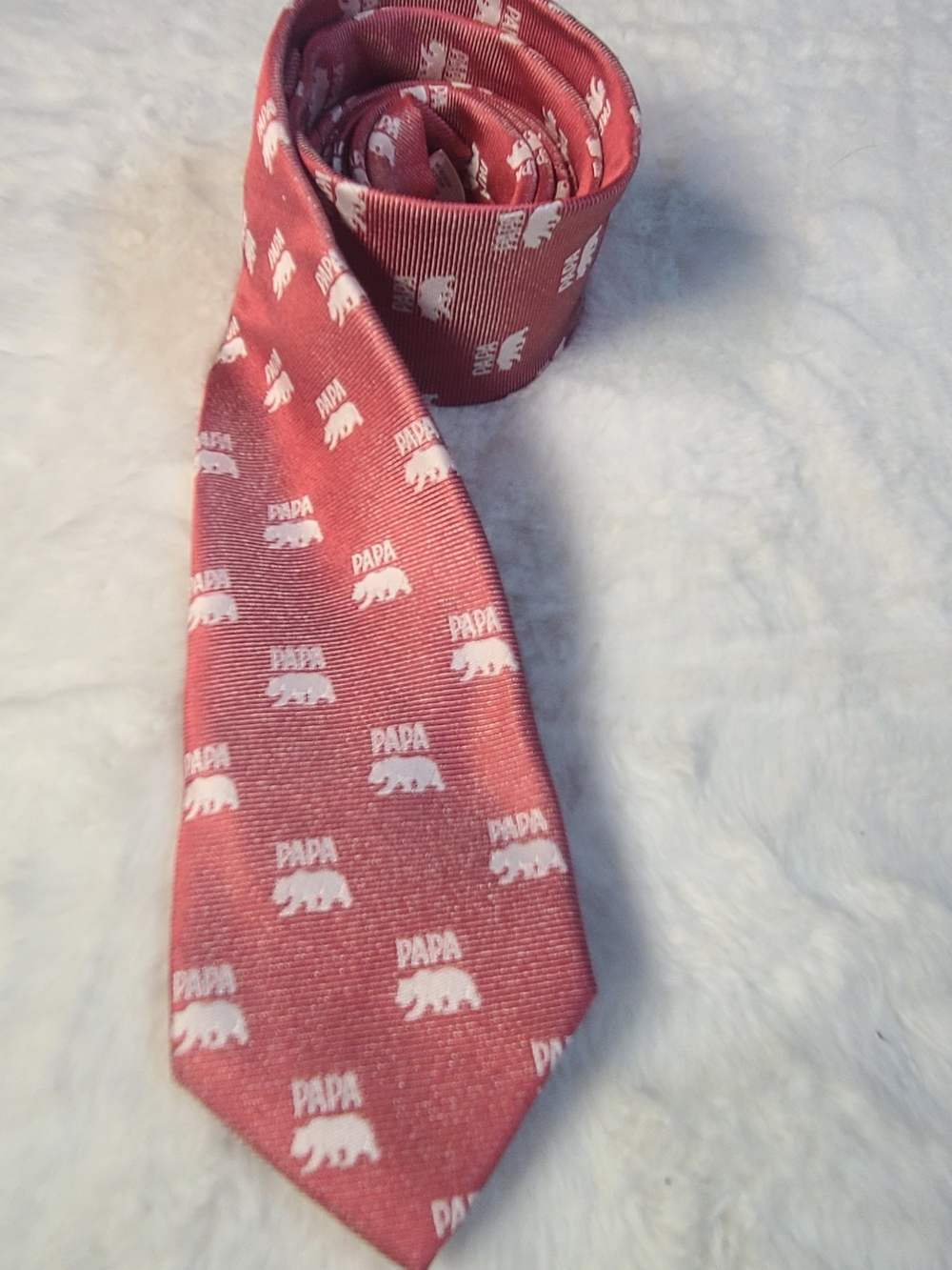 POPPA BEAR Pattern Red Men's Tie